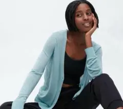 UNIQLO ライトVネックカーディガン M 61 Blue