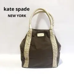 kate spade NEW YORK トートバッグ茶 金 イントレチャートA4のサムネイル