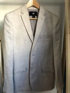 H&M スリムフィット ビジネスジャケット ライトグレー 42