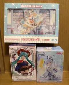 初音ミク　雪ミクフィギュア アクリルボード