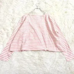 6930 ジプソフィア バスクシャツ ボーダー長袖カットソー Aライン ピンク