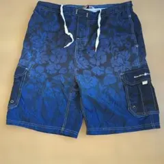 POLO 青色花柄グラデーション水着