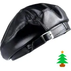 ●ベレー帽 レディース 黒 puレザー 韓国 フレンチガーリー 秋服 おすすめ