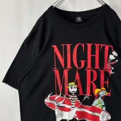 ナイトメアビフォアクリスマス　ムービーTシャツ　ジャックスケリントン　ブラック