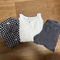 キッズ服 100cm 長袖シャツ・ショートパンツセット