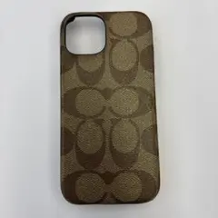 COACH iPhone15ケース　シグネイチャー　ブラウン