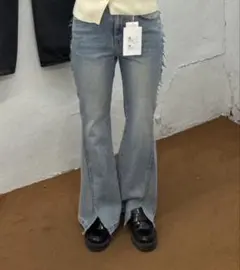 人気　マーティンキム　フレアデニムパンツ　S ブルー　韓国ブランド　美品　Y2K 中古・古着通販】Matin Kim (マーティン・キム) フレアデニム