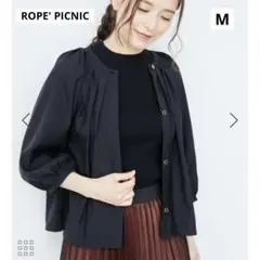 【 極美品 】ROPE' PICNIC バックフリルブラウス ブラック 38