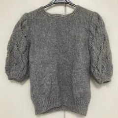 手編み・ニットセーター グレー