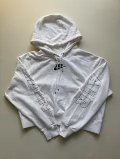 ナイキ AIR 袖 ロゴ ショート丈 パーカー　ホワイト