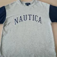 NAUTICA ロゴ Tシャツ Lサイズ グレー/ネイビーのサムネイル