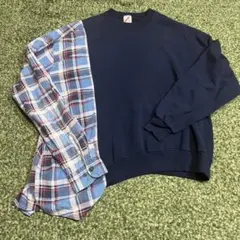 80s JERZEES USA製 無地 スウェット ネイビー vintage