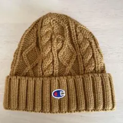 Champion ケーブル編み ニット帽 ブラウン
