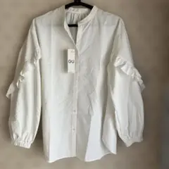 新品未使用GU フリル付き長袖シャツ(Ｌ)