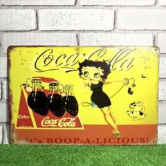 102番】コカコーラ ベティブープ アメキャラ レトロ アメリカ雑貨 ブリキ看板