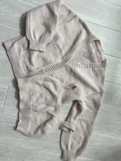 セット　カーディガン　ニットキャミ　ベージュ　M レディース　セットアップ