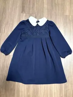 【新品未使用】ネイビー ワンピース レース装飾付き