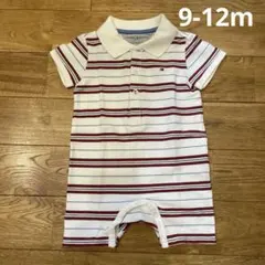 美品　TOMMY HILFIGER ボーダーロンパース 9-12m
