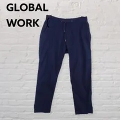 GLOBAL WORK ネイビー イージーパンツ M ウエストゴム