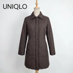 UNIQLO ユニクロ 中綿入りステンカラーコート ブラウン Mロング 普段着◎