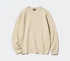 【新品未着用】ユニクロ ウォッシャブルミラノリブクルーネックセーター L