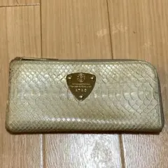 ATAO アタオ 蛇革 パイソンレザー 長財布 シャンパンゴールド 日本製 ヘビ