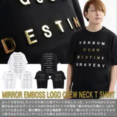 Tシャツ エンボス加工 ブラック ゴールド 黒 GOLD