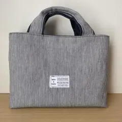 ミニバッグ　トートバッグ　ヒッコリー　デニム　ハンドメイド　ハンドバッグのサムネイル
