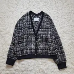 PASSIONE パシオーネ　ミックス ツイード カーディガン ショート 38