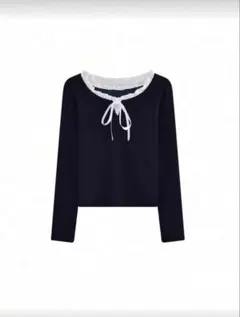 SHEIN トップス リボン 長袖 フリル