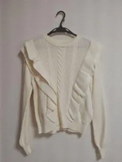 INGNI フリルニット 長袖 アイボリー