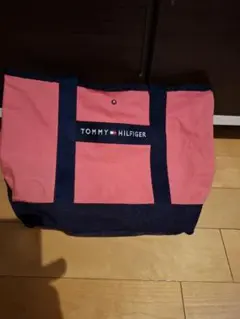 TOMMY HILFIGER ピンク ネイビー トートバッグ