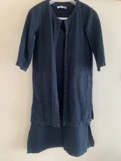 【UNIQLOとイネスのコラボ】リネンのロング上着とワンピースのセット♪