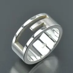 新品仕上げ◇グッチ ブランドデッドG リング 13号 SV925 カットアウトG