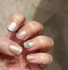 ゴールド・ピンク ラメネイルチップ