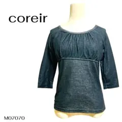 coreir ギャザー入り五分袖トップス カットソー チュニック