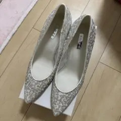 RANDA パンプス シルバー ラメ グリッター ポインテッドトゥのサムネイル