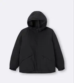 美品　GU ウォームパデッドパーカー　ブラック　L