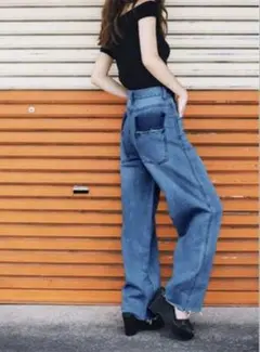 GRL 人気完売商品！ ドロップポケットデニムワイドパンツ Lサイズ