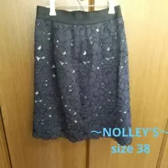 NOLLEY'S 花柄スカート サイズ38 ネイビー