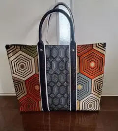 【ハンドメイド】着物帯リメイク トートバッグ