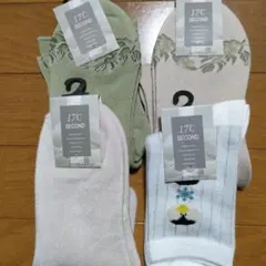 ブロンドール 17℃ SECOND グリーン葉柄他 ソックス 4足セット 新品