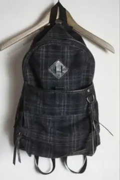 ファクトタム　チェック柄　リュック・バックパック　デイパック　レザー切替