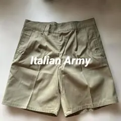 デッドストック イタリア軍 チノショートパンツ ショーツ チノパン ベージュ Mのサムネイル