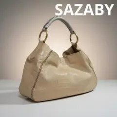 SAZABY サザビー ベージュ クロコダイル風 レザーハンドバッグ