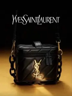 イヴ・サンローラン　バニティバッグ　ショルダー　ポーチ　ブラック