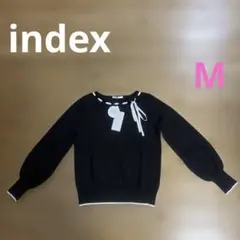 index リボン付き黒ニット　新品未使用
