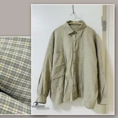 【006】メンズライク　チェック　オーバーサイズ　ゆったり　前開き　羽織り
