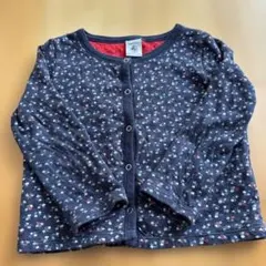 ☆プチバトー☆トップスカーディガン 小花 ネイビー100☆