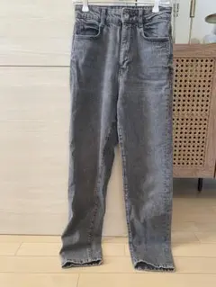 ZARA ハイウエスト グレー デニムパンツ